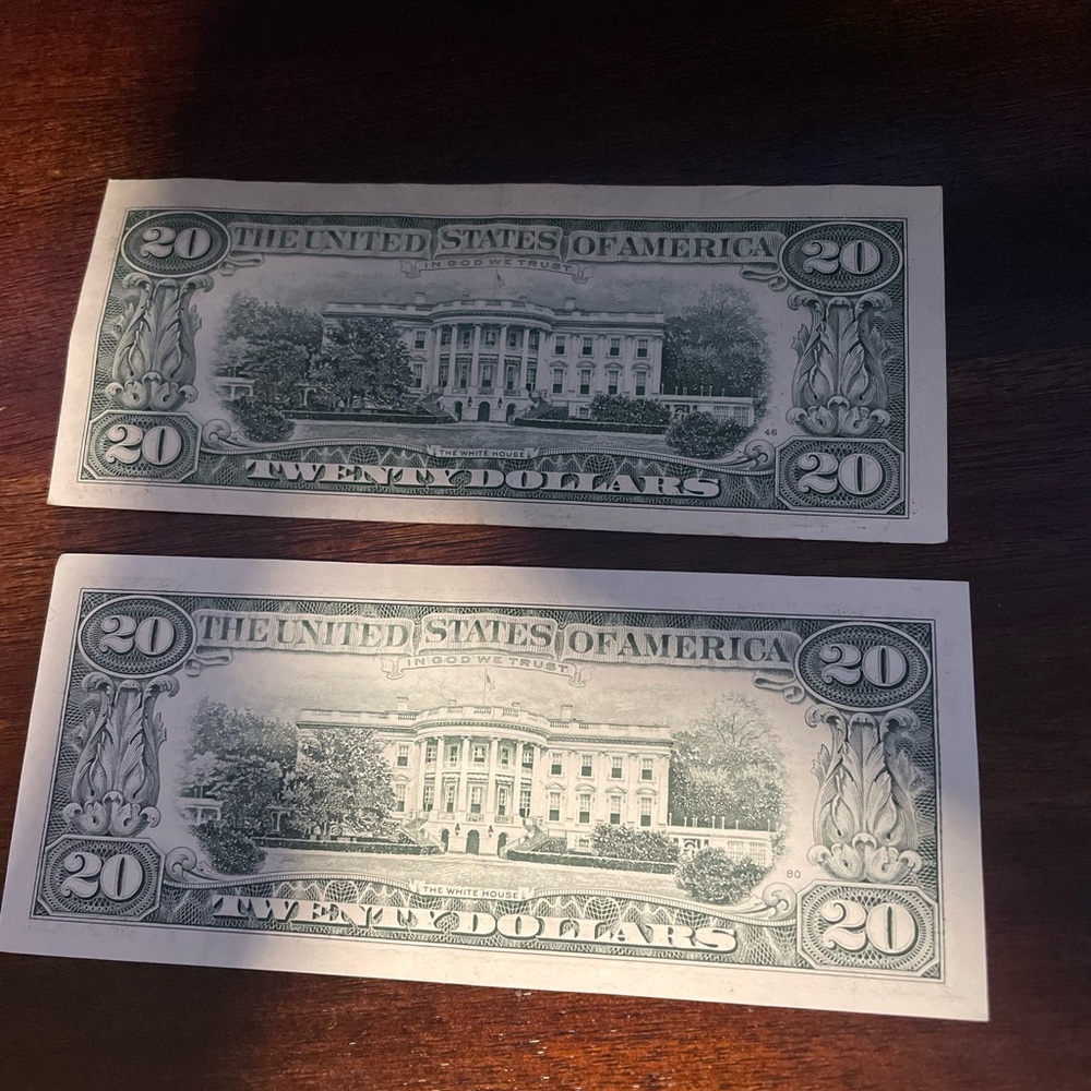 1993 & 1995 old 20 dollar bills